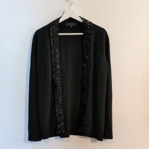 PINK TARTAN black cashmere blend cardigan